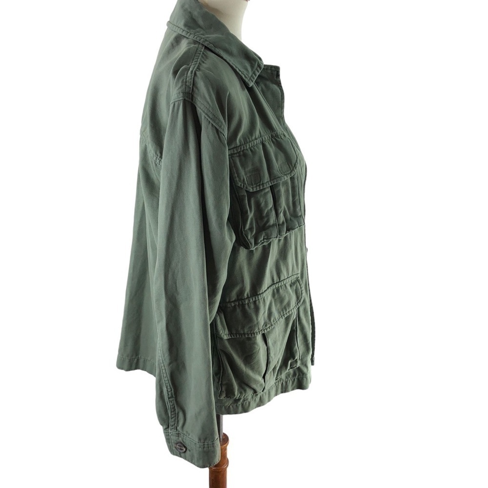 Topshop Oversized Twill Barn Jacket Sz S Army Green Cargo Utility Grunge Casual - Picture 9 of 15